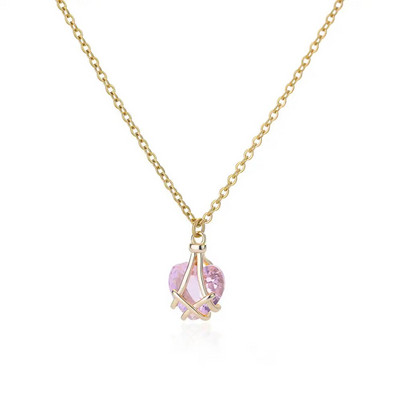 Sirds kaklarotas sievietēm Nerūsējošā tērauda apzeltīta ķēde Cirkona sirds kulons kaklarota kāzu Boho rotaslietas dāvanu sieviete