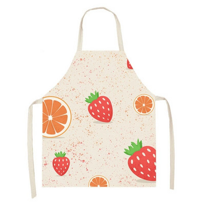 Svaigu augļu zemeņu raksts Vecāki-bērni Bērni Bez piedurknēm viduklis Lina priekšauts Mājsaimniecības tīrīšana Virtuve Cepšana Delantal