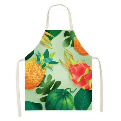 Svaigu augļu zemeņu raksts Vecāki-bērni Bērni Bez piedurknēm viduklis Lina priekšauts Mājsaimniecības tīrīšana Virtuve Cepšana Delantal