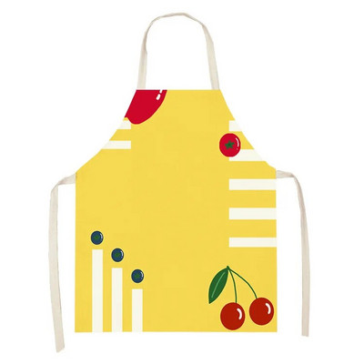 Svaigu augļu zemeņu raksts Vecāki-bērni Bērni Bez piedurknēm viduklis Lina priekšauts Mājsaimniecības tīrīšana Virtuve Cepšana Delantal