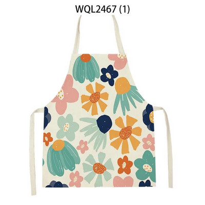 Vienkārša personība krāsa ziedu raksts veļa bez piedurknēm roku noslaucīt jostas priekšauts Mājas dekors Priekšauts Virtuves tīrīšana Delantal Cocina