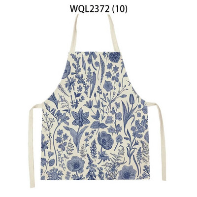 Vienkārša personība krāsa ziedu raksts veļa bez piedurknēm roku noslaucīt jostas priekšauts Mājas dekors Priekšauts Virtuves tīrīšana Delantal Cocina