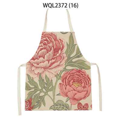 Vienkārša personība krāsa ziedu raksts veļa bez piedurknēm roku noslaucīt jostas priekšauts Mājas dekors Priekšauts Virtuves tīrīšana Delantal Cocina