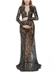 Rozā Grūtnieču kleitas Fotorekvizīti Bezpleciem Grūtniecība Gara Kleita Grūtniecēm Maxi Gown Baby Showers Fotosesija