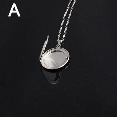 Apaļa DIY foto rāmja kulonu kaklarota sievietēm Spogulis Polijas nerūsējošā tērauda medaljons kulonu kaklarota ģimenes mīļāko rotaslietas dāvana