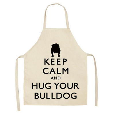 Eiropas stila vienkāršs priekšauts kokvilnas veļa radošs gudrs suns mājas darbi virtuve gatavošana bez piedurknēm priekšauts priekšauts virtuve delantal