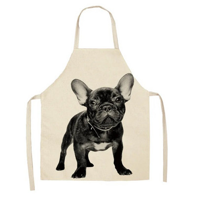 Eiropas stila vienkāršs priekšauts kokvilnas veļa radošs gudrs suns mājas darbi virtuve gatavošana bez piedurknēm priekšauts priekšauts virtuve delantal