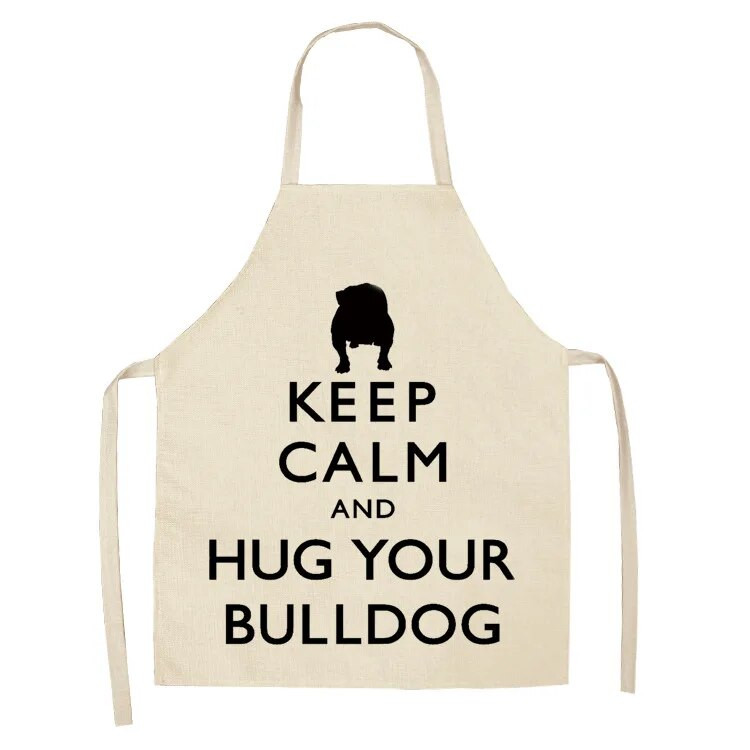 Eiropas stila vienkāršs priekšauts kokvilnas veļa radošs gudrs suns mājas darbi virtuve gatavošana bez piedurknēm priekšauts priekšauts virtuve delantal