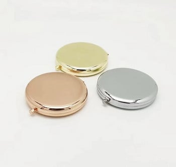 Προσαρμοσμένος φορητός καθρέφτης μακιγιάζ Μασίφ ροζ χρυσό χρώμα Μεταλλική στρογγυλή θήκη διπλής όψης Pop-up Pocket Mirror Καθρέφτης καλλυντικών ομορφιάς