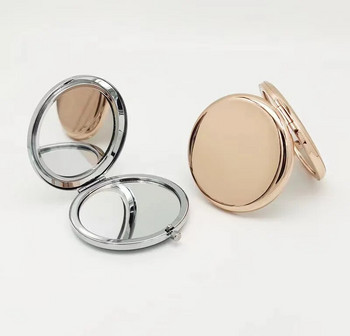 Προσαρμοσμένος φορητός καθρέφτης μακιγιάζ Μασίφ ροζ χρυσό χρώμα Μεταλλική στρογγυλή θήκη διπλής όψης Pop-up Pocket Mirror Καθρέφτης καλλυντικών ομορφιάς