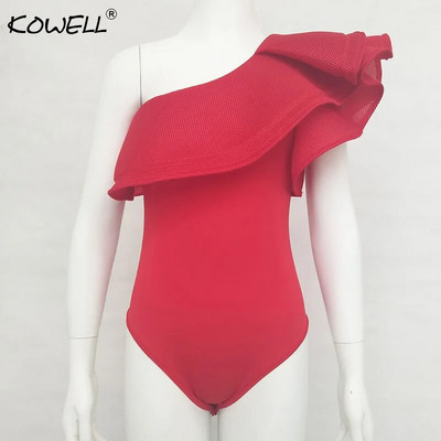 2019. gada jauns volānu bodijs sievietēm, melns balts, seksīgs, elegants rotaļu tērps, sieviešu kombinezons Bodycon Combinaison sieviešu kombinezons.