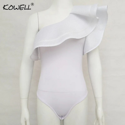 2019. gada jauns volānu bodijs sievietēm, melns balts, seksīgs, elegants rotaļu tērps, sieviešu kombinezons Bodycon Combinaison sieviešu kombinezons.