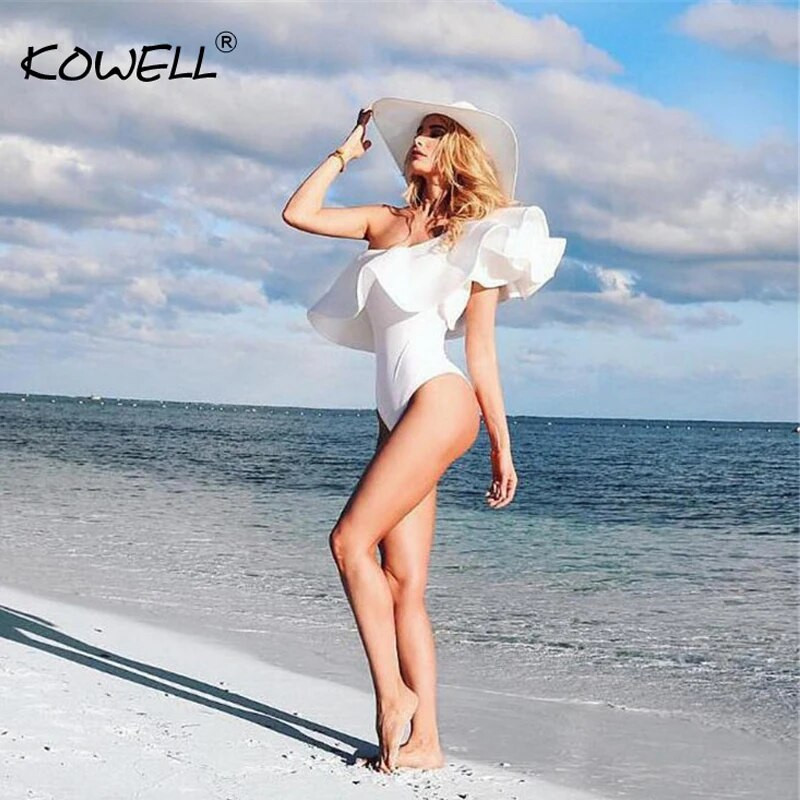 2019. gada jauns volānu bodijs sievietēm, melns balts, seksīgs, elegants rotaļu tērps, sieviešu kombinezons Bodycon Combinaison sieviešu kombinezons.