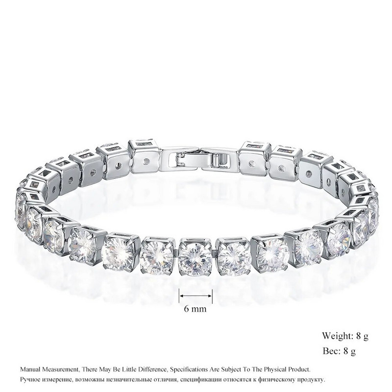 Luksusa kāzu spīdīgas rokassprādzes un rokassprādzes cirkona hiphopa rotaslietas, apaļas kvadrātveida CZ tenisa rokassprādzes sieviešu ballītēm vairumtirdzniecība