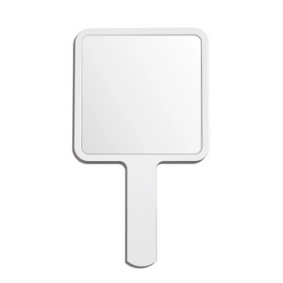 Rudens zivju kosmētikas spogulis Rokā turams kosmētikas spogulis balts rozā HD kvadrātveida kosmētikas spogulis Ērts pārnēsājams vienkāršs dizains