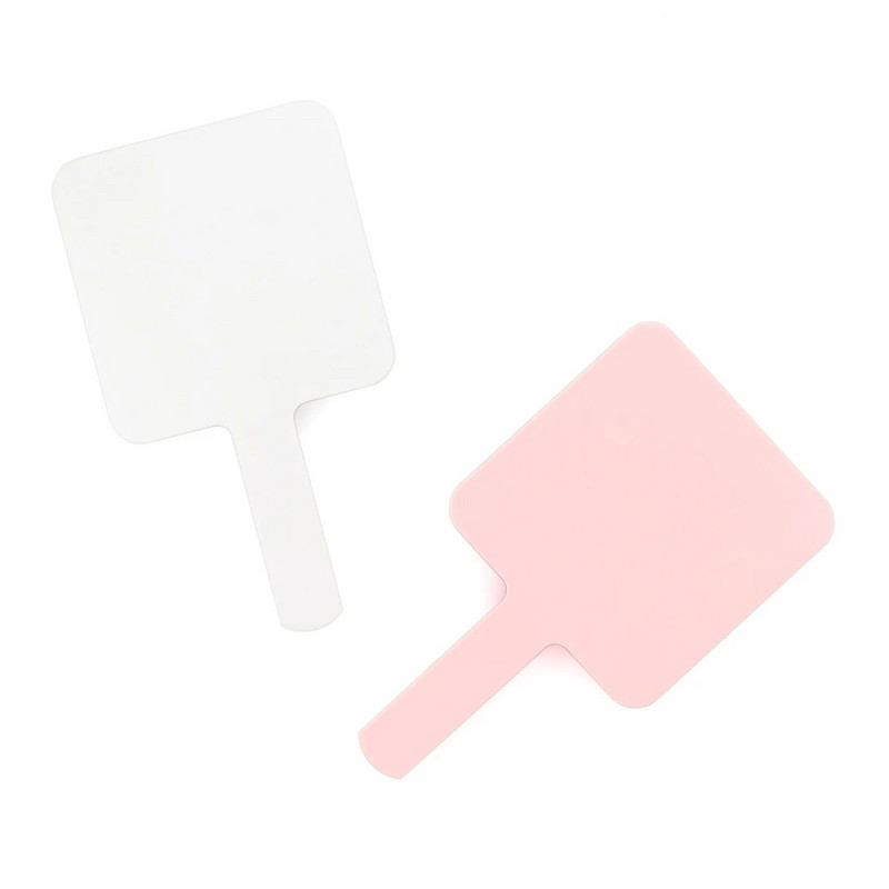 Rudens zivju kosmētikas spogulis Rokā turams kosmētikas spogulis balts rozā HD kvadrātveida kosmētikas spogulis Ērts pārnēsājams vienkāršs dizains