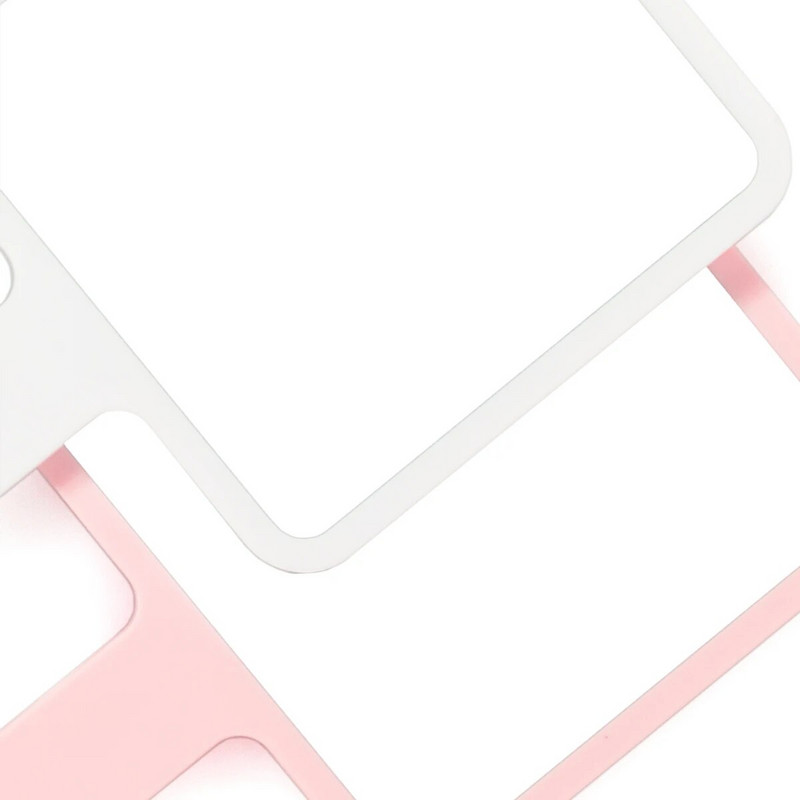 Rudens zivju kosmētikas spogulis Rokā turams kosmētikas spogulis balts rozā HD kvadrātveida kosmētikas spogulis Ērts pārnēsājams vienkāršs dizains