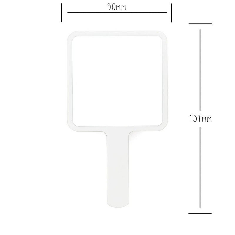 Rudens zivju kosmētikas spogulis Rokā turams kosmētikas spogulis balts rozā HD kvadrātveida kosmētikas spogulis Ērts pārnēsājams vienkāršs dizains