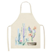 Vienkāršs svaigs kaktusa raksts bērnu eļļas necaurlaidīgs roku slaucīšana bez piedurknēm viduklis Lina priekšauts Virtuves cepšanas piederumi Delantal