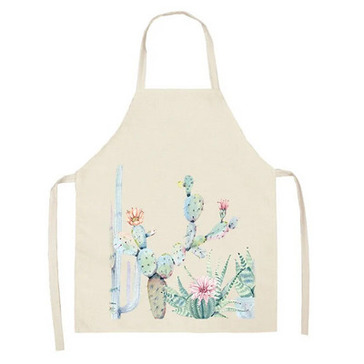 Vienkāršs svaigs kaktusa raksts bērnu eļļas necaurlaidīgs roku slaucīšana bez piedurknēm viduklis Lina priekšauts Virtuves cepšanas piederumi Delantal