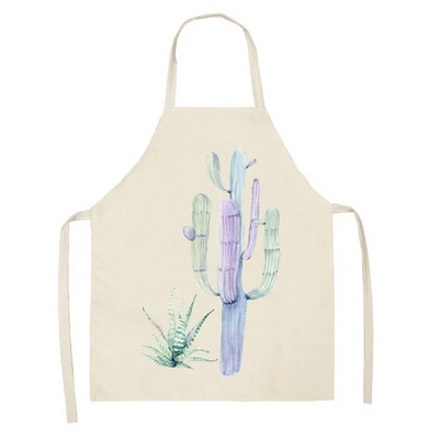 Vienkāršs svaigs kaktusa raksts bērnu eļļas necaurlaidīgs roku slaucīšana bez piedurknēm viduklis Lina priekšauts Virtuves cepšanas piederumi Delantal