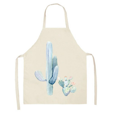 Vienkāršs svaigs kaktusa raksts bērnu eļļas necaurlaidīgs roku slaucīšana bez piedurknēm viduklis Lina priekšauts Virtuves cepšanas piederumi Delantal