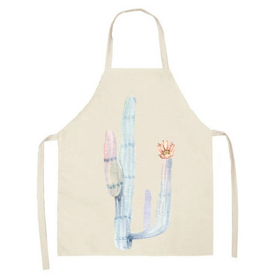 Vienkāršs svaigs kaktusa raksts bērnu eļļas necaurlaidīgs roku slaucīšana bez piedurknēm viduklis Lina priekšauts Virtuves cepšanas piederumi Delantal