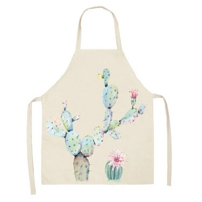 Vienkāršs svaigs kaktusa raksts bērnu eļļas necaurlaidīgs roku slaucīšana bez piedurknēm viduklis Lina priekšauts Virtuves cepšanas piederumi Delantal