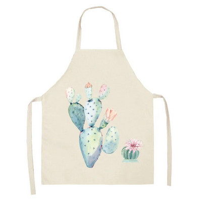 Vienkāršs svaigs kaktusa raksts bērnu eļļas necaurlaidīgs roku slaucīšana bez piedurknēm viduklis Lina priekšauts Virtuves cepšanas piederumi Delantal