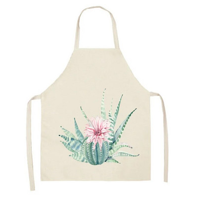 Vienkāršs svaigs kaktusa raksts bērnu eļļas necaurlaidīgs roku slaucīšana bez piedurknēm viduklis Lina priekšauts Virtuves cepšanas piederumi Delantal