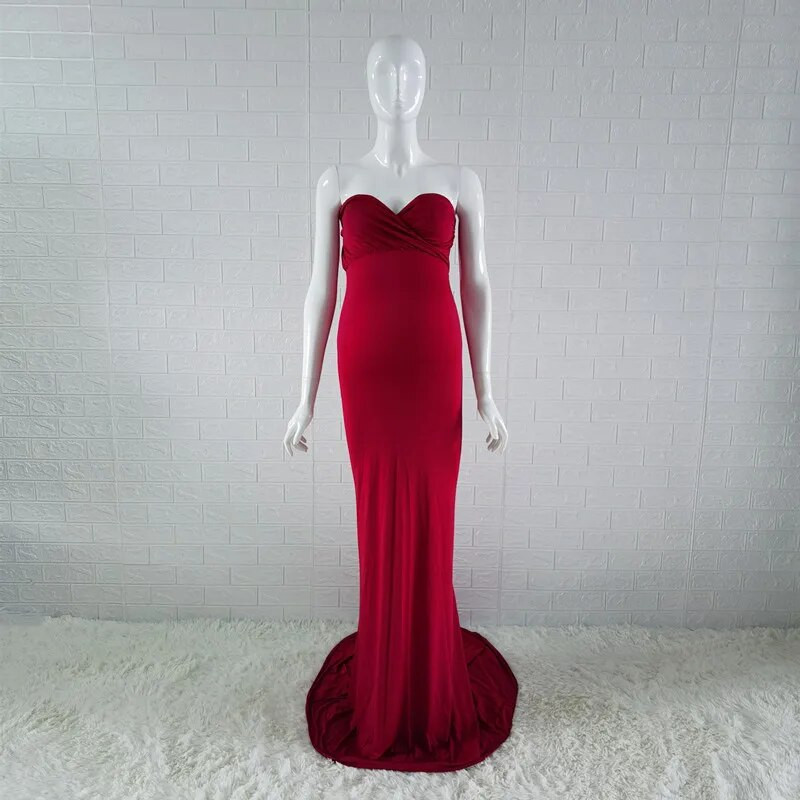 Elastīgas kokvilnas grūtnieču fotografēšanas kleitas, kas nepieguļ pleciem, pieguļošas grūtniecēm, mazuļiem, dušas kleitas grūtniecības laikā