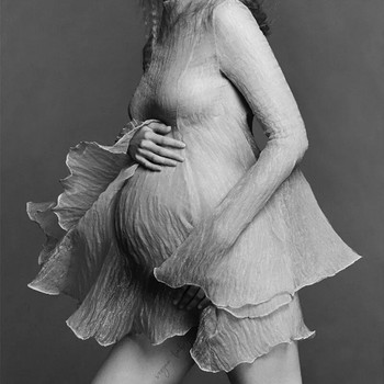 Женска фотографска рокля за бременни, перспективна рокля за бременни + сутиен + долни гащи, комплект от 3 бр. Свободна елегантна блуза за бременни, фотореквизит