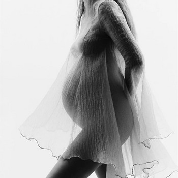 Женска фотографска рокля за бременни, перспективна рокля за бременни + сутиен + долни гащи, комплект от 3 бр. Свободна елегантна блуза за бременни, фотореквизит
