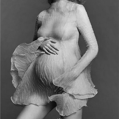 Grūtnieču sieviešu fotografēšanas kleita perspektīva grūtnieču kleita+krūšturis+apakšbikses 3gab. Komplekts Brīvi Eleganta Grūtniecības Blūze Foto Rekvizīti