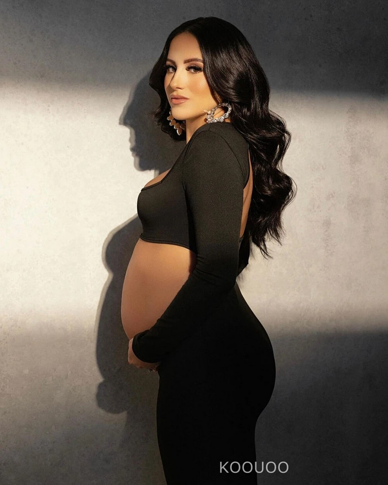 Grūtnieču kleitas fotosesijai Seksīgi izgriezta priekšpuse Atvērta Maxi kleita bez aizmugures Kāzu ballīšu fotografēšana Grūtnieču apģērbi