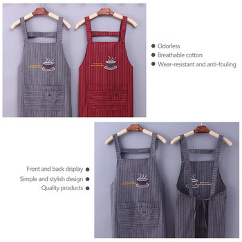 Unisex Ποδιά κουζίνας Βαμβακερό μαντηλάκι Ανδρική ποδιά κουζίνας οικιακής χρήσης Μεγάλη τσέπη Αδιάβροχη και αδιάβροχη γυναικεία ρούχα ψησίματος
