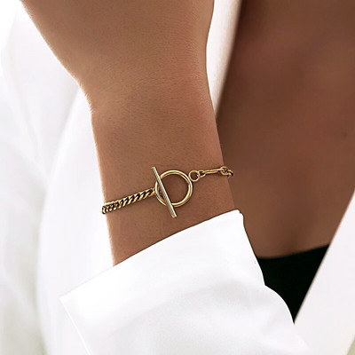 2021. gada jauna modes kubiešu ķēdes rokassprādze sievietēm karaliskā zelta krāsā, nerūsējošā tērauda ķēdes aproce sievietēm, rotaslietas dāvana