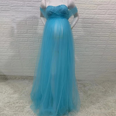 Νέο Off Shoulder φόρεμα εγκυμοσύνης για φωτογράφηση με δαντέλα έγκυο φόρεμα μακρύ μάξι φόρεμα φόρεμα εγκυμοσύνης Photography Props