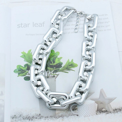 SRCOI vienkārša panka CCB ķēdes aproce pārspīlēti ģeometriski kvadrātveida savīti bieza posma ķēdes rokassprādze Sieviešu hiphopa rotaslietas