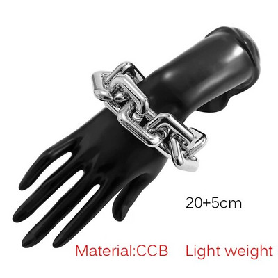 SRCOI vienkārša panka CCB ķēdes aproce pārspīlēti ģeometriski kvadrātveida savīti bieza posma ķēdes rokassprādze Sieviešu hiphopa rotaslietas