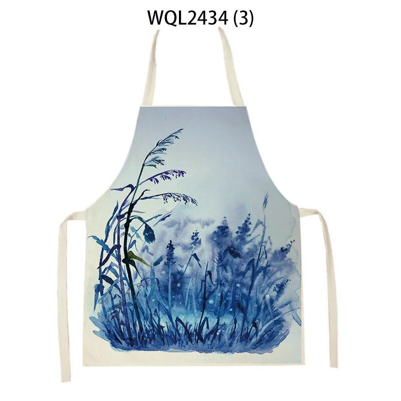 Lavandas augs Ainavu raksts Lina audums Māksla Bez piedurknēm Roku noslaucīt vidukļa priekšauts Mājas dekors Priekšauts Virtuve Cepšanas piederumi