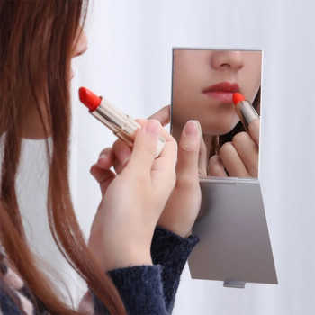 Малки размери Сгъваемо огледало за грим Правоъгълник Ултратънки джобни огледала Персонализирани преносими компактни сгъваеми козметични огледала