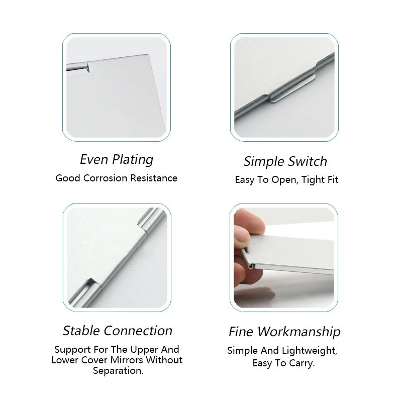 Kis méretű összecsukható sminktükör téglalap ultravékony zsebes tükrök személyre szabott hordozható kompakt összecsukható kozmetikai tükrök