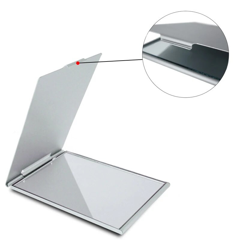 Kis méretű összecsukható sminktükör téglalap ultravékony zsebes tükrök személyre szabott hordozható kompakt összecsukható kozmetikai tükrök