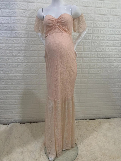 Mežģīņu kleita grūtniecēm no pleciem Grūtniecības grūtnieču kleitas fotosesijai Seksīga apģērba fotografēšanas rekvizīti