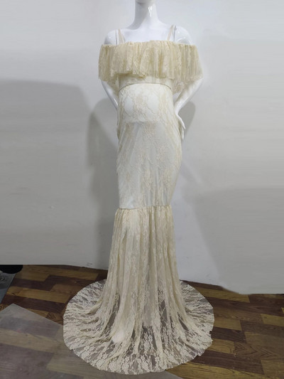 Nėriniuota suknelė nėščiosioms, skirta fotosesijai, ilga maxi suknelė, vakarinė nėštumo suknelė Fotografijos reikmenys nėščioms moterims Kūdikių dušo suknelė