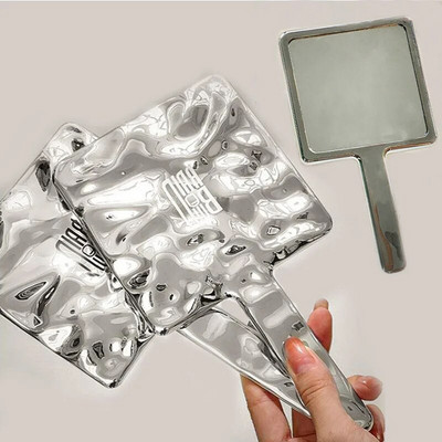 Ins Liquid Shape Square Mirror Mini Hand-hold Desktop Cosmetic Makeup Καθρέπτης Travel Μεταλλικός φορητός καθρέφτης ομορφιάς για τσάντα
