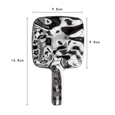 Ins Liquid Shape Square Mirror Mini Rokā turams galddatora kosmētikas kosmētikas spogulis ceļojumu metālisks pārnēsājams skaistumkopšanas spogulis rokassomiņai