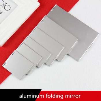 Мини преносимо огледало за грим Ръчно стоящо малко огледало Суета Сгъваема компактна джобна козметика Инструменти Алуминиево сгъваемо огледало