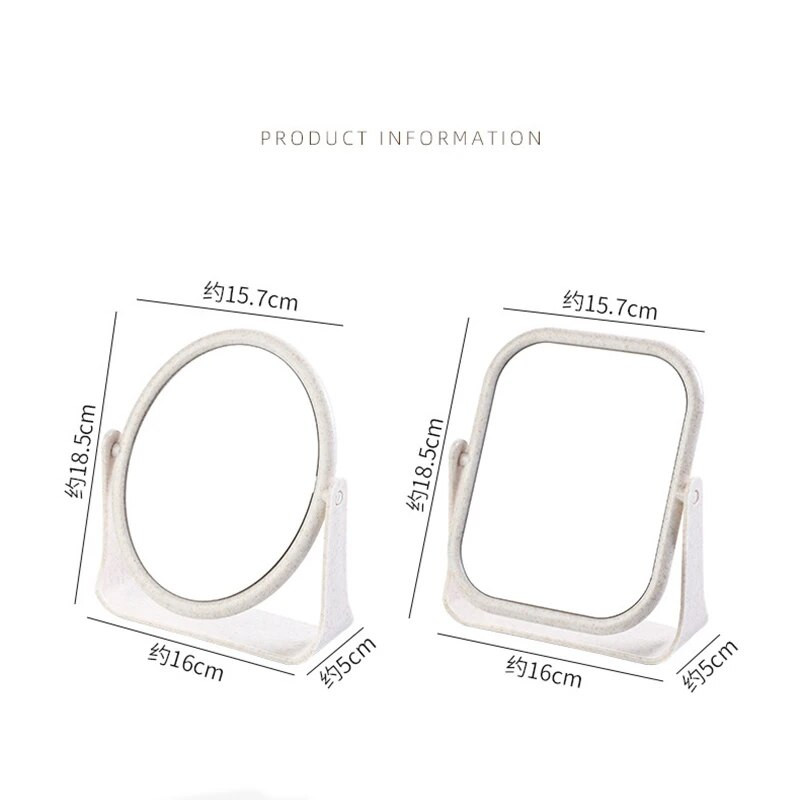 Little Bear makiažo veidrodis Moteriškas makiažo darbalaukis mielas besisukantis mados veidrodis ovalus stačiakampio formos moteriškas kosmetinis veidrodis